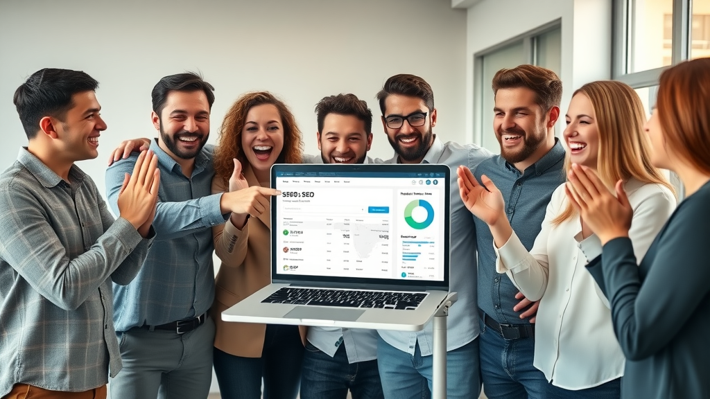 real estate team Plani celebrating SEO results local business digital marketing agency