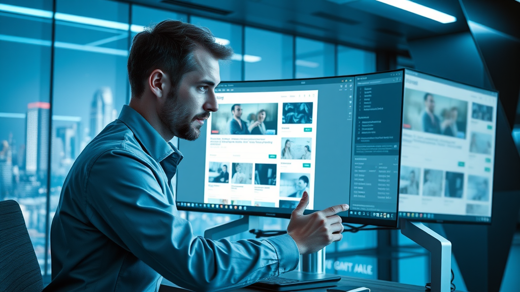 Modern web designer crafting seamless blog layout for search engine optimization and user engagement, Plano web design