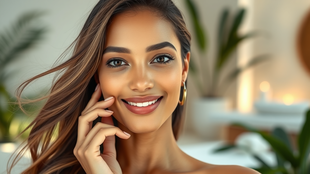 Confident woman enjoying non surgical aesthetics at a modern med spa