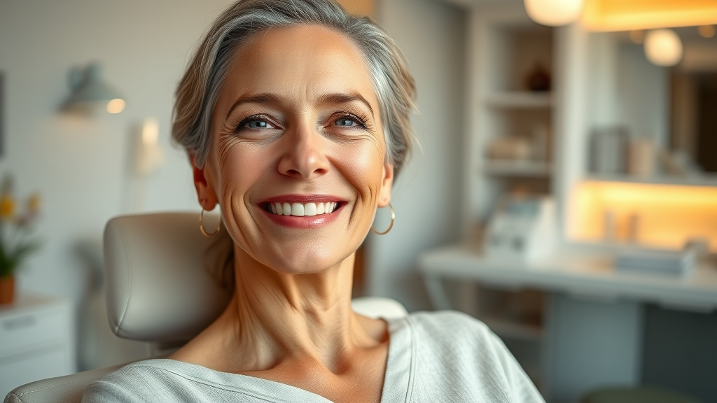Radiant woman enjoying med spa glow after injectables neurotoxins.
