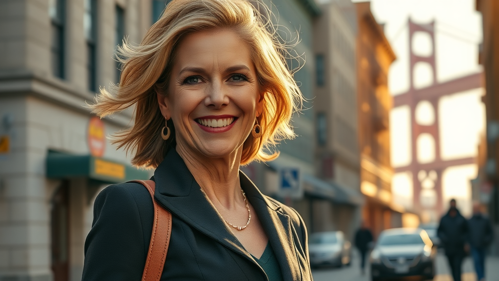 Radiant woman in Bay Area showing natural glow after dermal fillers