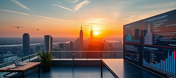 intuitive backlink strategy, innovative, crafting future-proof networks, photorealistic, on a rooftop office with skyline view and digital panels, highly detailed, augmented reality interfaces, sharp clarity, sunset hues, natural golden hour lighting, shot with a Panasonic Lumix G 25mm f/1.7 ASPH lens.