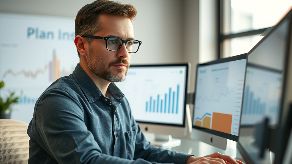 Marketing analyst reviewing social media analytics for Plano small businesses