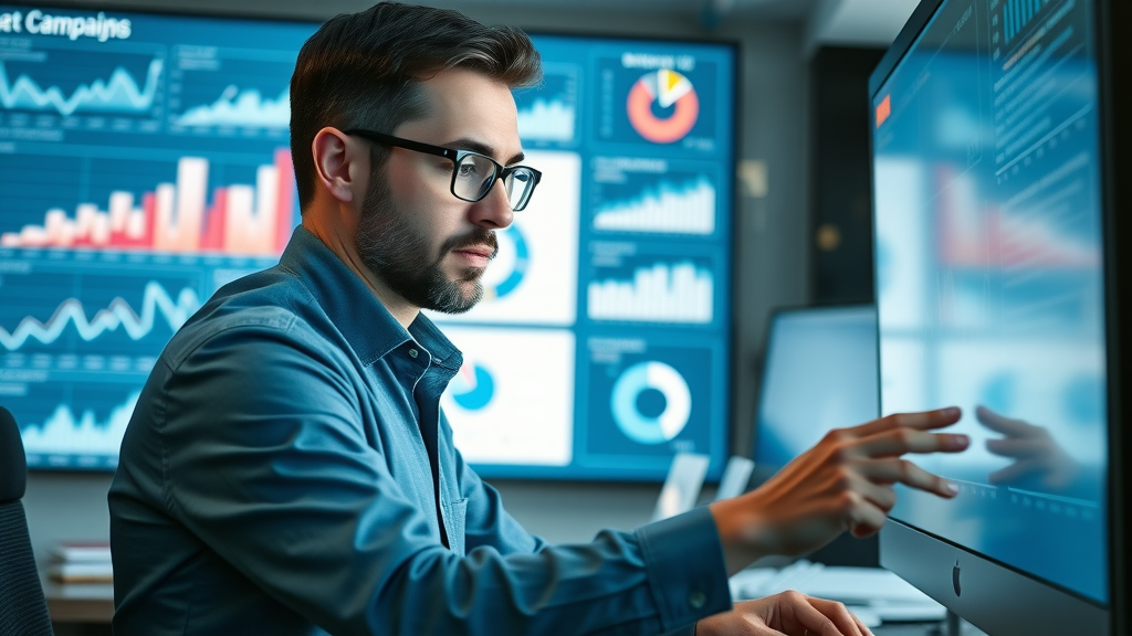 digital marketing agency analyzing email marketing campaigns performance in Plani with data visualizations