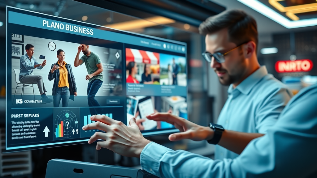 User engaging with interactive Plano business website - content marketing ideas in Plano