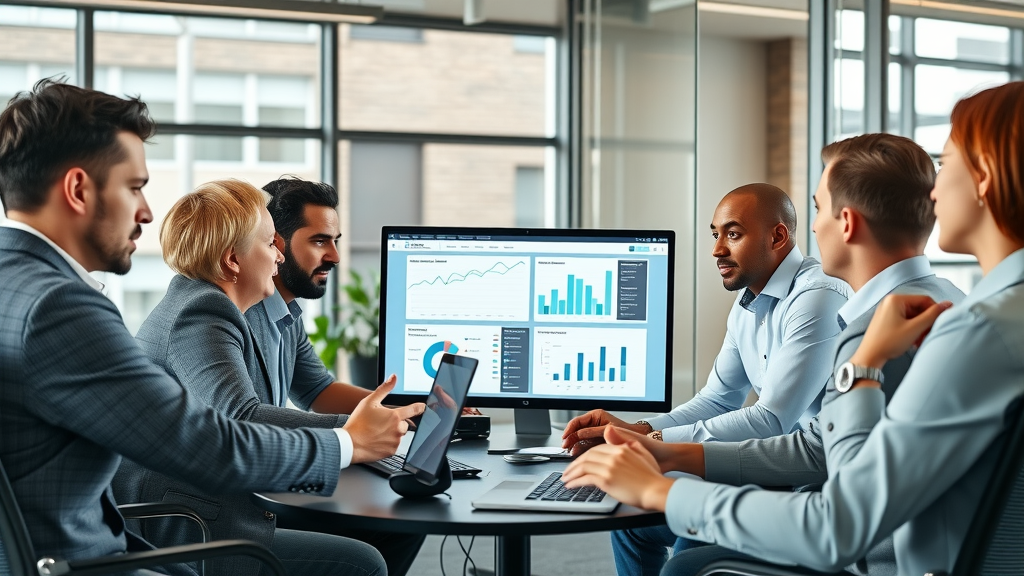 professional SEO team meeting in Plano, seo agency plano texas, analyzing digital marketing data