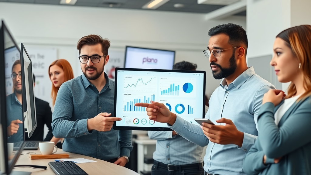 Plano SEO experts reviewing search engine analytics and digital marketing data