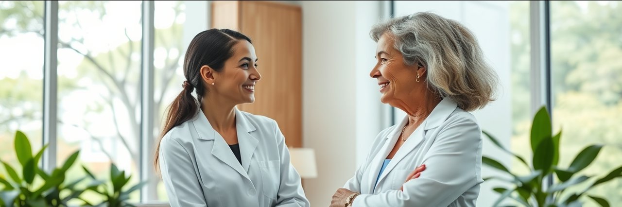Non-surgical aesthetic consultation in a bright, modern skincare clinic with expert care.