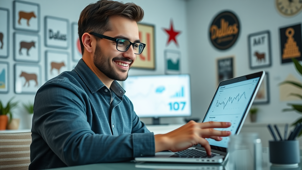 digital marketing for dallas business owner reviewing analytics marketing ideas for small business in dallas