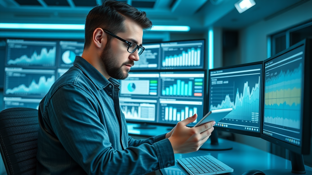Dallas marketer analyzing search engine and media metrics for social media marketing Dallas campaigns