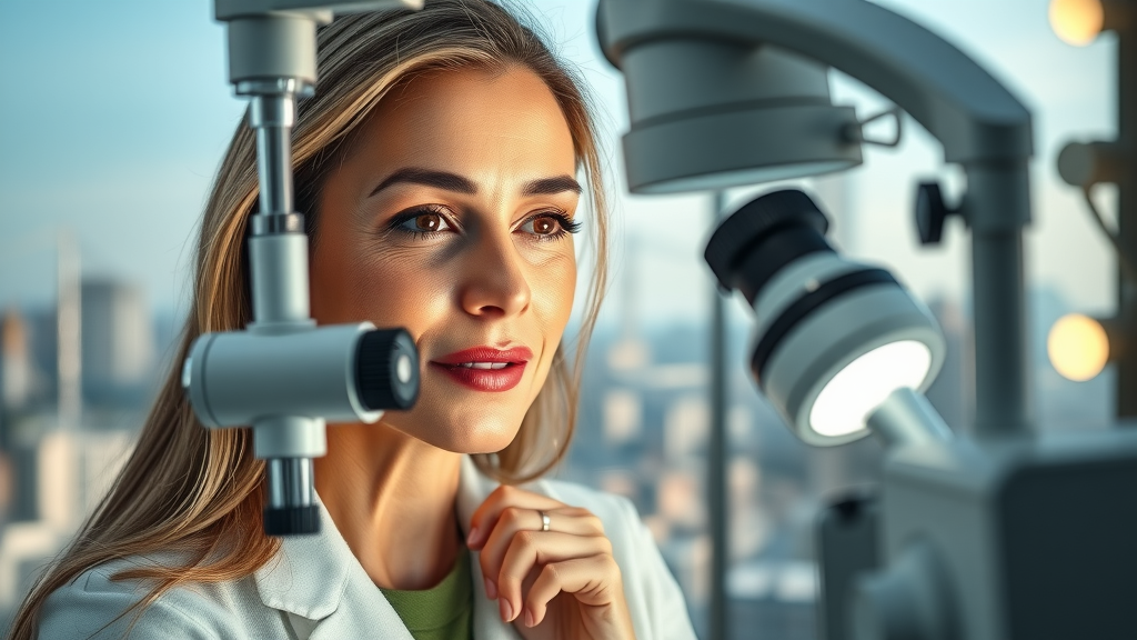 San Francisco medical facial expert assessing client, luxury skincare setting