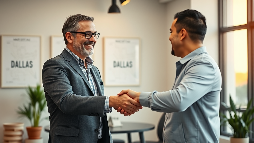 Dallas marketing consultant handshake social media advertising Dallas