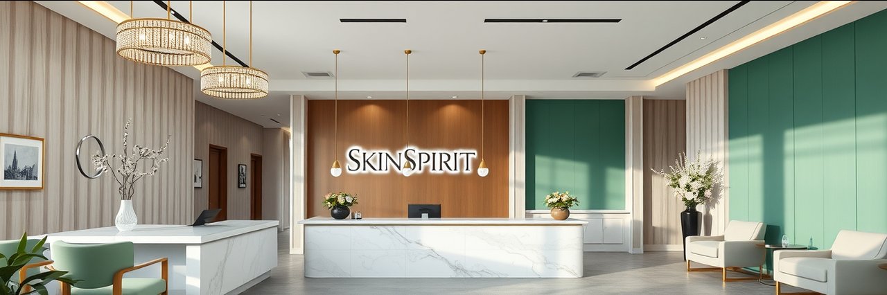 Modern medspa reception area for botox wrinkle reduction services
