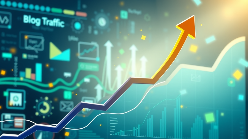 Infographic showing upward trend in website traffic from Plano-focused blog posts and digital marketing