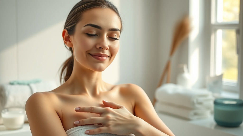 Woman enjoying smooth skin after successful laser hair removal