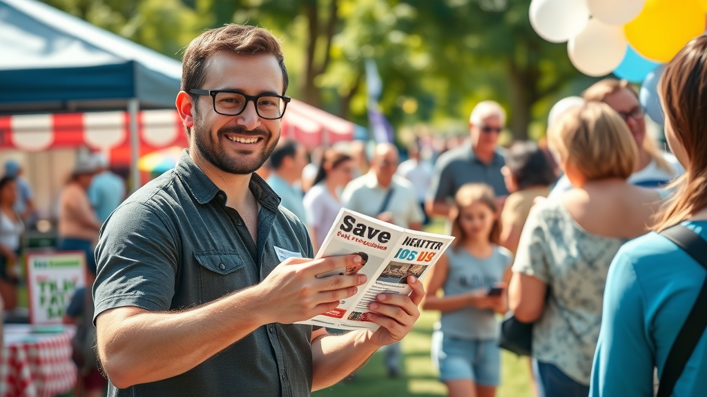 small business engaging with local customers and families at a community festival event