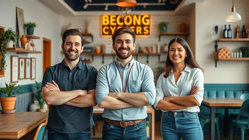 three successful small business owners using social media strategies for small businesses