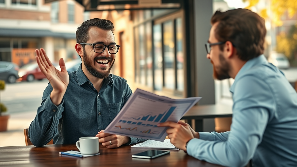 Welcoming local Plano business owner reviews digital marketing analytics, Plano marketing agency media marketing branding