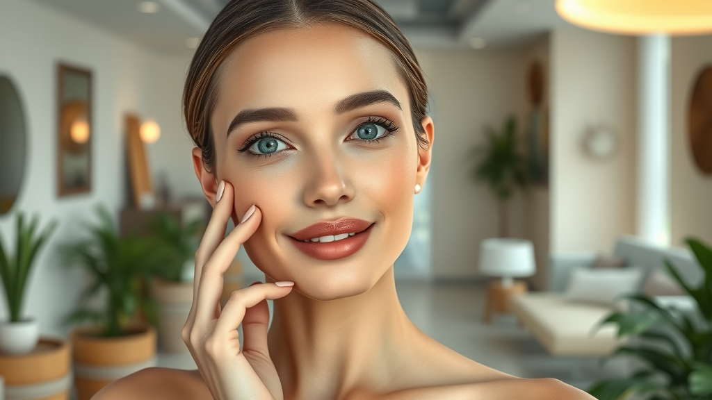 Radiant woman in elegant medical spa highlighting medical spa treatments
