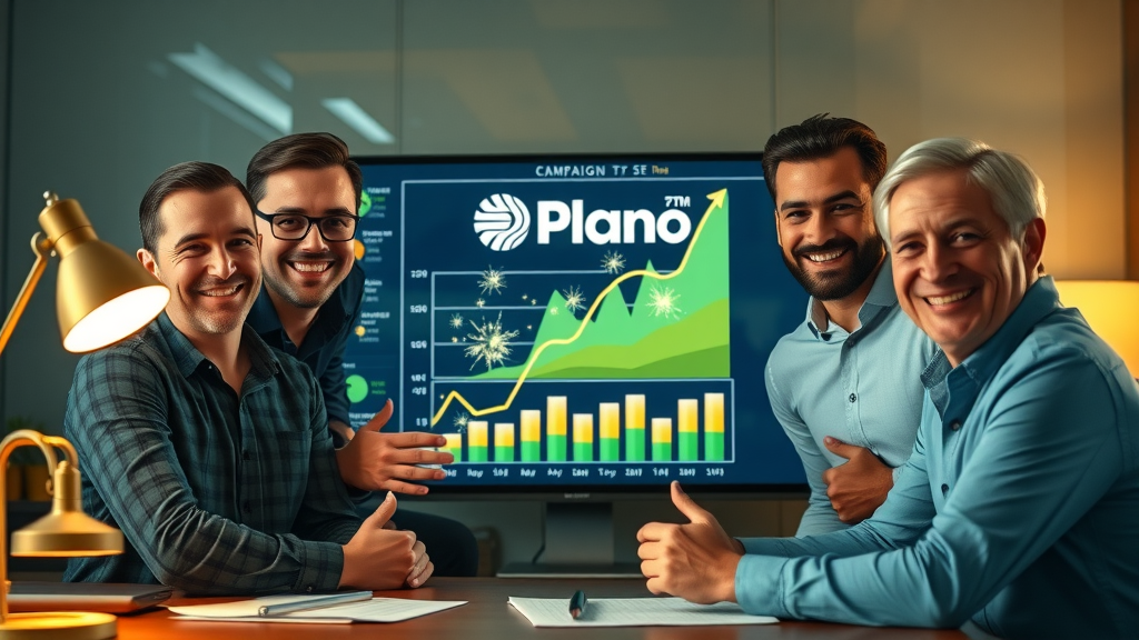 content marketing plano digital marketing team reviewing analytics of successful campaigns in Plano