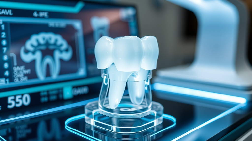 Digital scanner mapping tooth for precise one-day dental crown fit