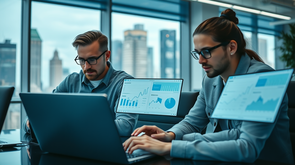 Dynamic digital marketing team analyzing data, digital marketing services for small business marketing Dallas