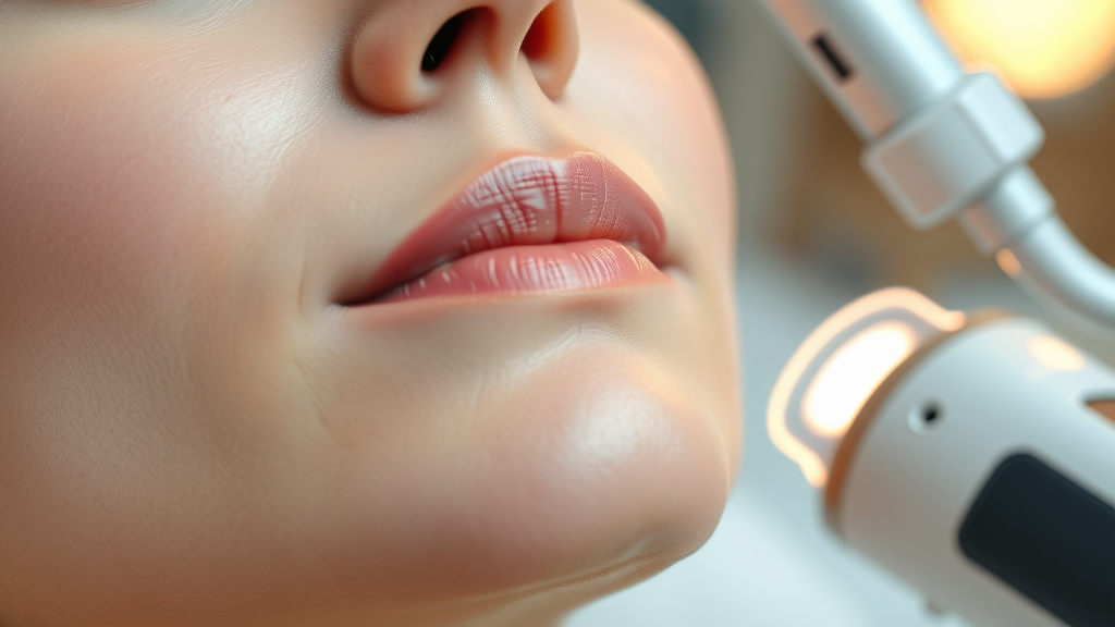 Close-up of glowing skin during advanced medical spa treatment