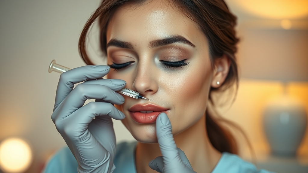 Nurse expertly performing injectables neurotoxins procedure in clinic.