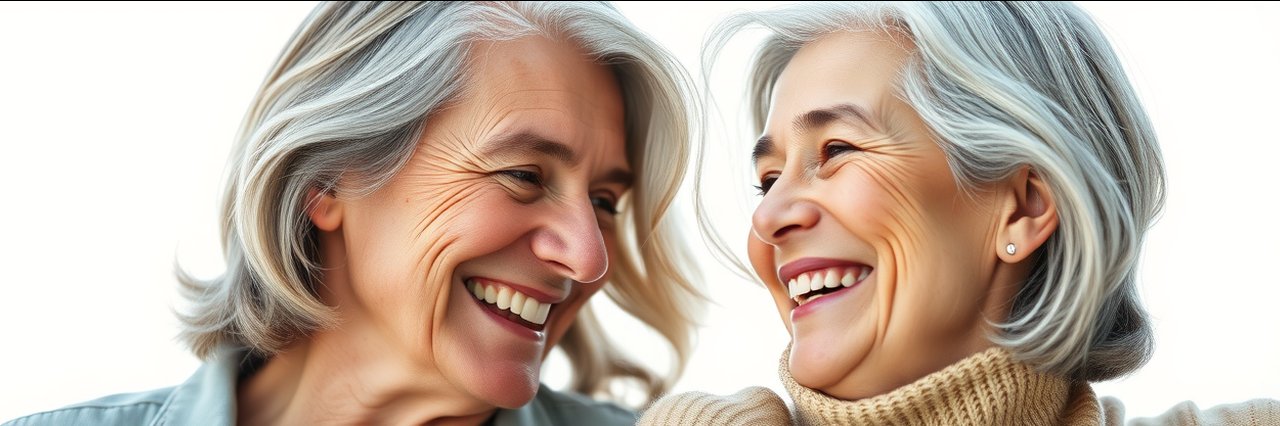 Litelift mini facelift results showing a smiling middle-aged couple with youthful skin
