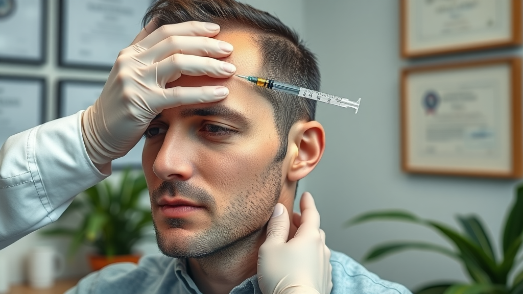 prp hair growth injection demonstrated for male hair restoration