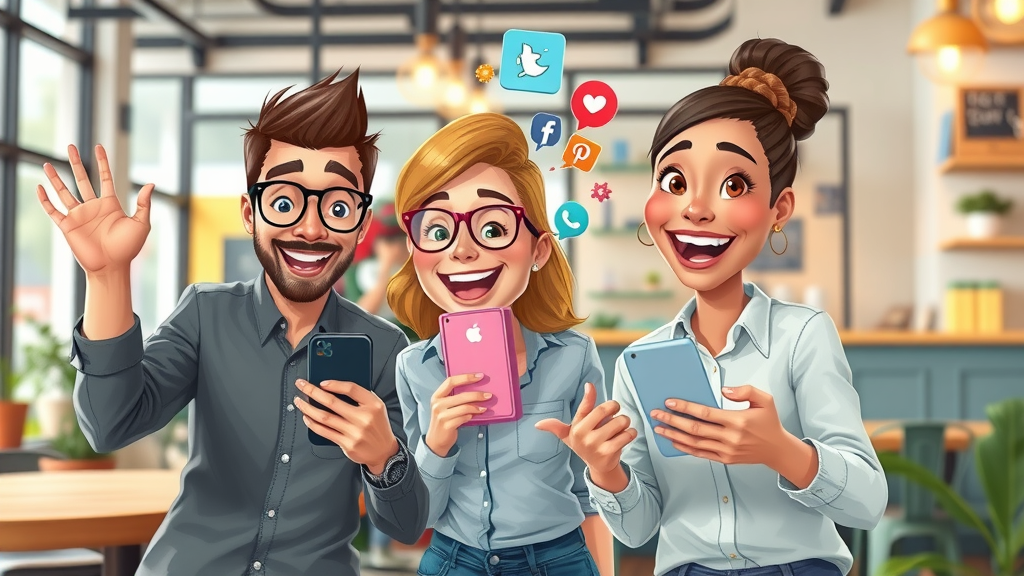 Dallas small business owners creating engaging social media content in coffee shop
