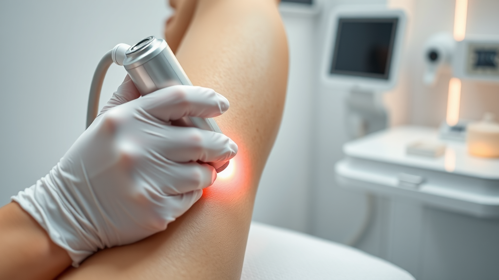Laser hair removal procedure using advanced technology on smooth skin