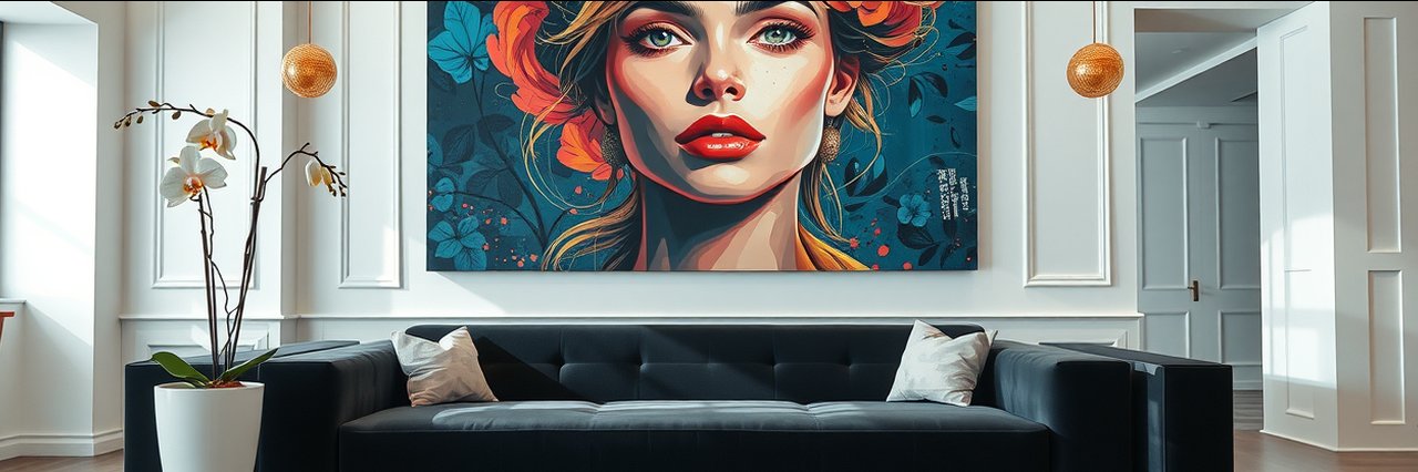 Modern salon lobby with abstract art and bright decor for skin rejuvenation Sculptra.