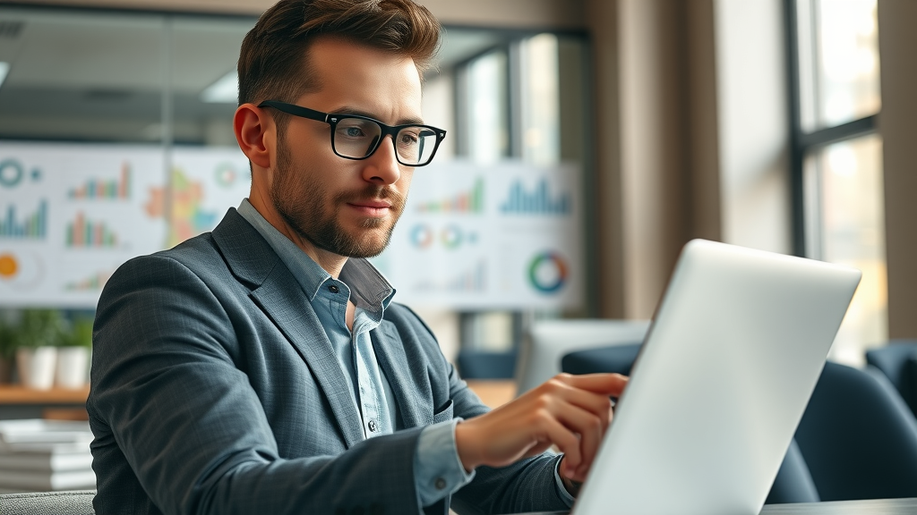 Plano small business owner reviews digital analytics for SEO blogging tips in Plano
