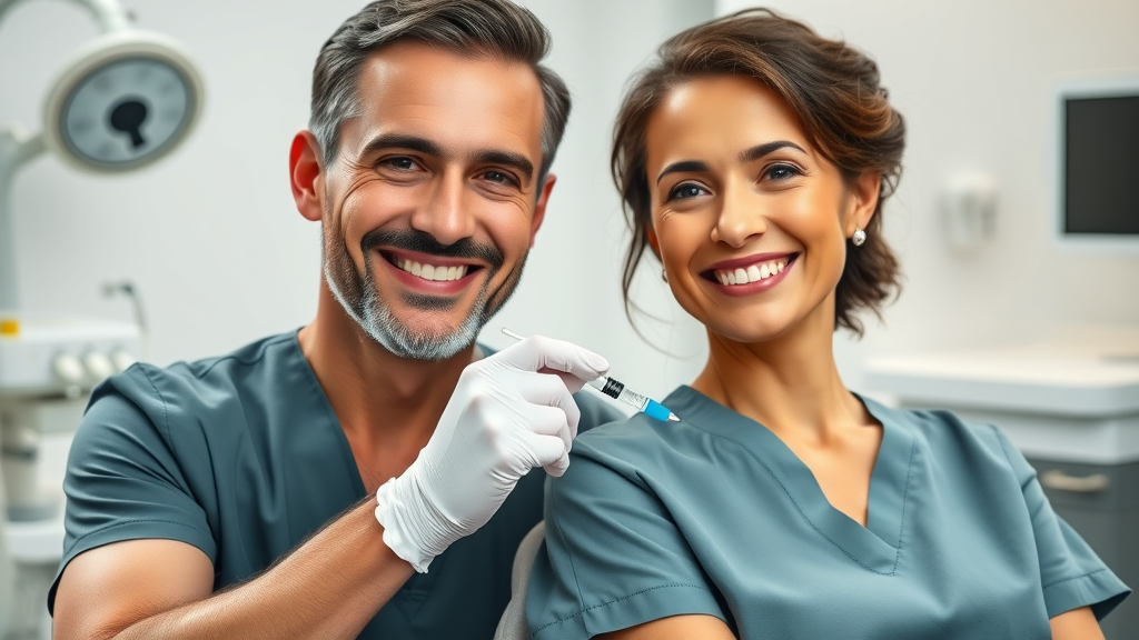 prp hair growth procedure with clients and clinician in modern clinic