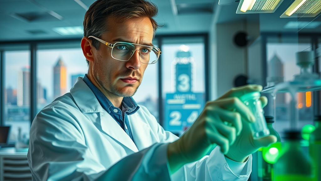 Innovative scientist using advanced lab technology in a Dallas biotech setting; illustrating Dallas life science sector expansion with business growth strategies and sector-specific tactics