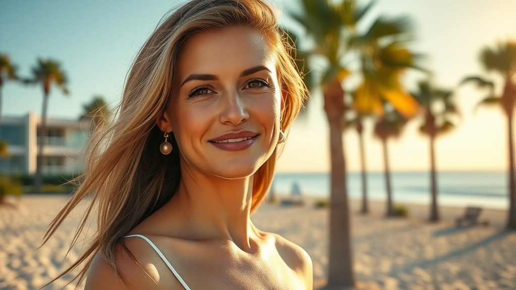 Confident woman with radiant skin in Newport Beach, cosmetic dermatology newport beach