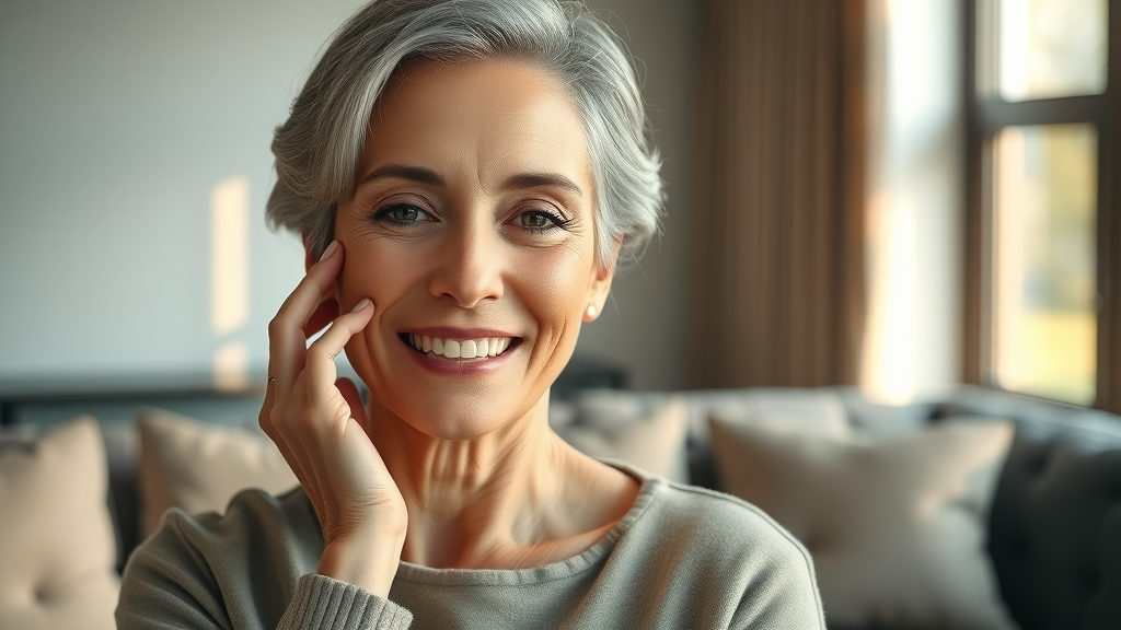 Elegant mature woman with radiant skin showcasing facelift procedures results
