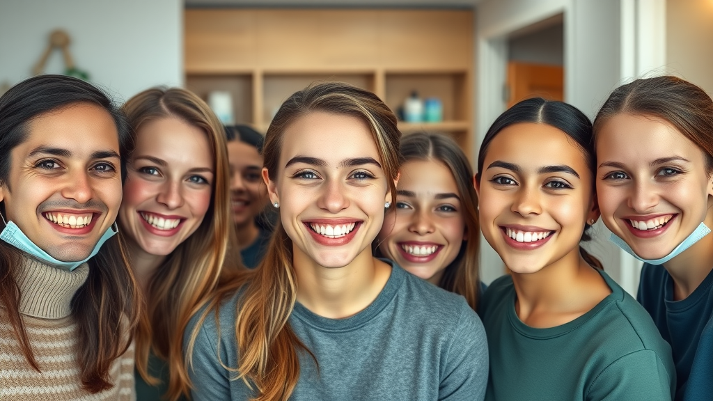 Diverse patients smiling confidently after cosmetic dentistry services