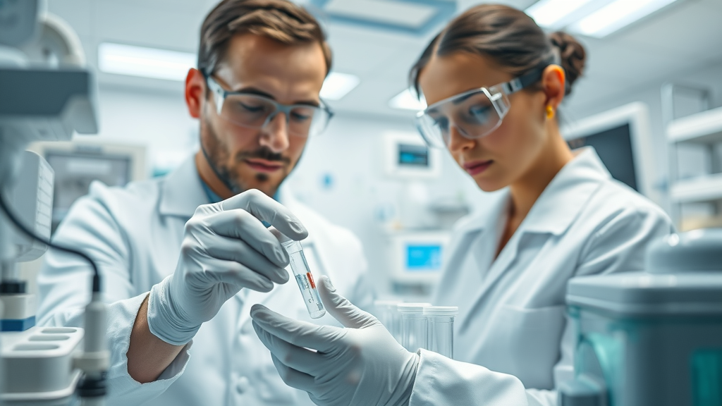 Advanced IVF lab at San Francisco fertility clinic with expert technicians at work.
