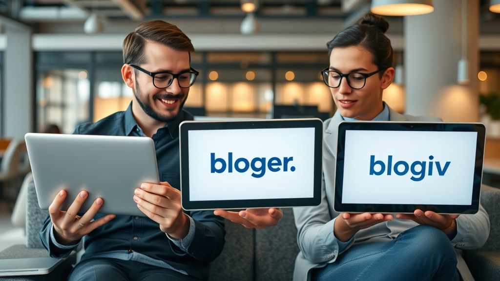 start a blog - Multiple devices displaying top blogging platforms for business blogs in Plano, Texas.