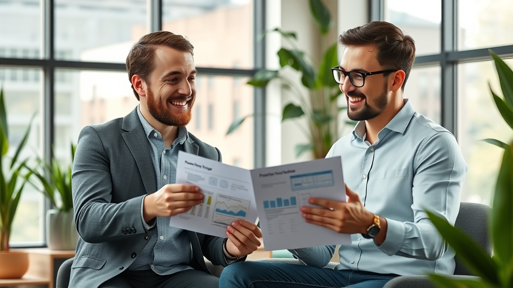 Plano marketer consulting local business owner on content marketing strategy