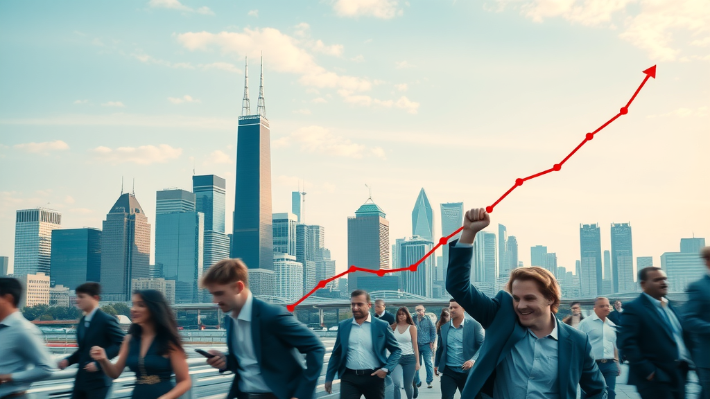 dynamic Dallas city skyline upward trend digital marketing social media advertising dallas