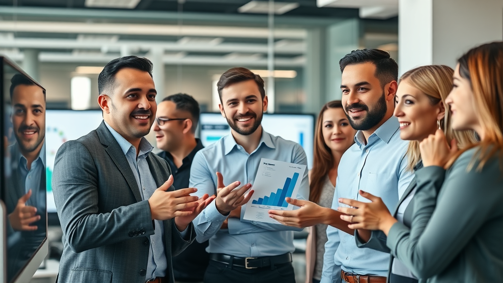 Plano business team discusses SEO strategies and analytics