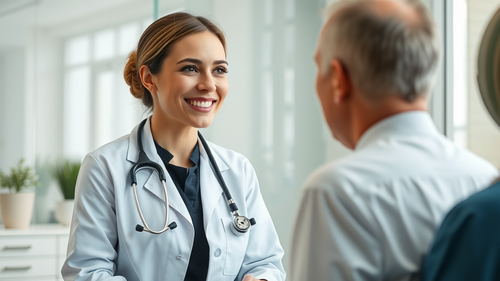 Professional consulting patient in chic clinic, aesthetic medicine San Diego care