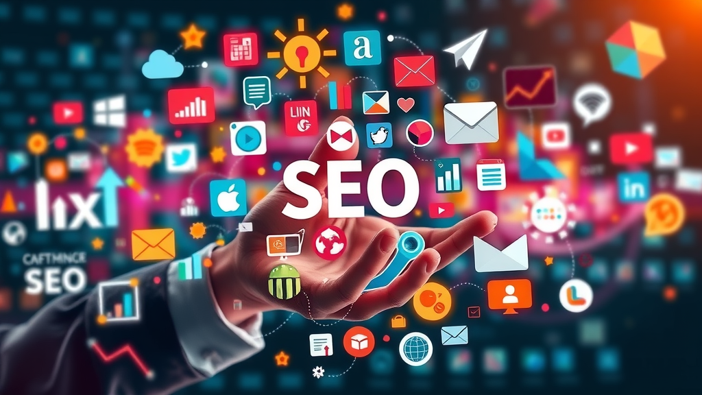 digital marketing services collage of essential digital marketing concepts for Plani businesses