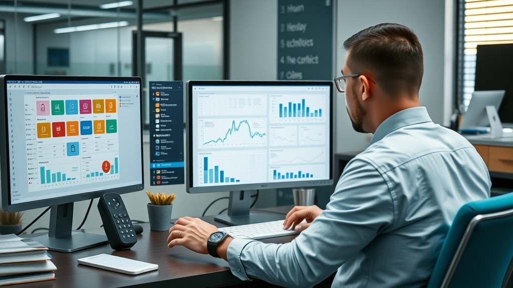 business blog - Organized desktop with essential digital tools for business blogging and online promotion.