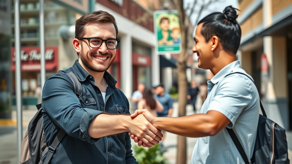 Plano entrepreneur celebrating digital marketing plano success with marketing specialist downtown