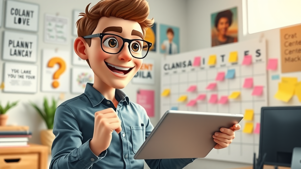 Ambitious entrepreneur creating a content calendar for content marketing Plano