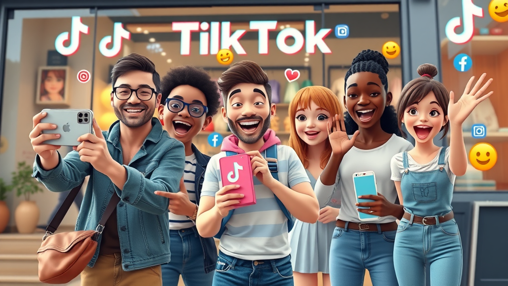 diverse small business owners filming TikTok video campaign branded products